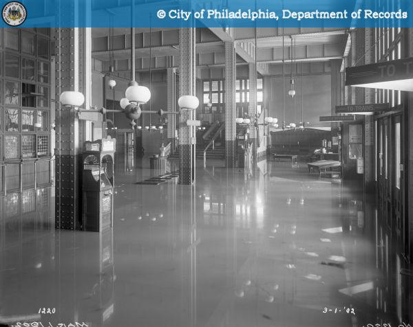 inside the flooded B&O train station